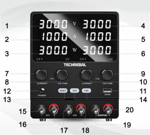 Zasilacz Laboratoryjny Dwukanałowy Techrebal SPS-3010-2KD 30V 10A 60V 5A 9