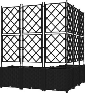 vidaXL Donica z trelisem 5 sztuk Czarna 120x120x143 cm 2