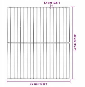 vidaXL Ruszt do grilla prostokątny 40x35 cm ze stali nierdzewnej 304 6