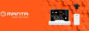 Stacja pogody pogodowa z czujnikiem zewnętrznym Manta Windy MTO100W 12