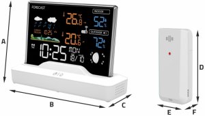 Stacja pogody pogodowa z czujnikiem zewnętrznym Manta Windy MTO100W 6