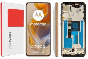 ORYGINAŁ WYŚWIETLACZ EKRAN LCD DO MOTOROLA EDGE 50 NEO RAMKA BEŻOWA 7