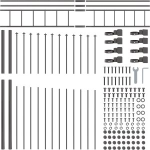 Ogrodzenie vidaXL z łukowym szczytem Szare 1,7x2 m Stal 2
