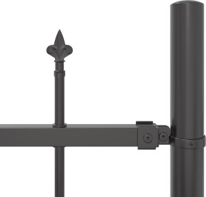 Ogrodzenie vidaXL z łukowym szczytem Szare 1,7x2 m Stal 3