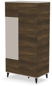 Szafa dwudrzwiowa RANDOM 2 S-1 90cm orzech/kaszmirowa HALMAR 2
