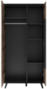Szafa dwudrzwiowa RANDOM 2 S-1 90cm orzech/kaszmirowa HALMAR 3
