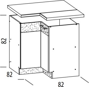 BogFran Szafka dolna narożna kuchenna stojąca MODENA MD21/D90NW ciemna rzeka 2