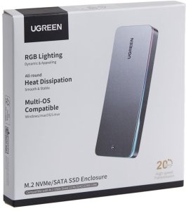 Obudowa dysku SSD UGREEN CM777, NVMe/SATA, 20Gbps, USB-C 5