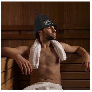 SAUNA HAT BLACK WOOL RSH-04-B 2