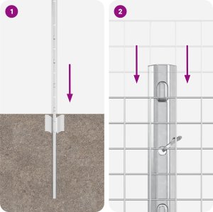 Zestaw ogrodzeniowy Zestaw 2 Stal ocynkowana 25 x 0,5 m Trwały 2