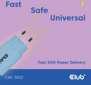 Club3D Lifestyle Ladegerät USB-C 30Watt, 2Stk  blau retail 4