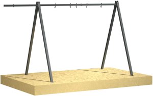 STELAŻ METALOWY TRZYSTANOWISKOWY 3W1 UNDERFIT - HUŚTAWKI, BOCIANIE GNIAZDO, HAMAK 2