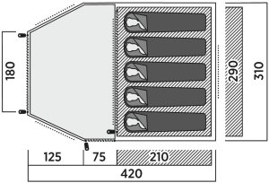 Easy Camp Kinn 5 Dome Tent (olive green, with tunnel extension, model 2025) 6