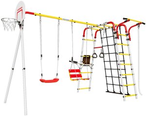 Plac zabaw Akrobata Plus ogród | Siatka Drążek Huśtawki Kosz 100kg 1