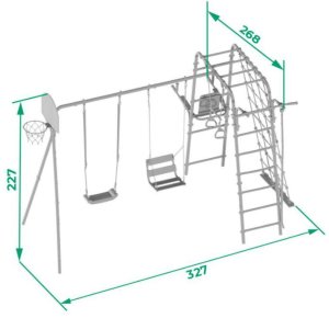 Plac zabaw Akrobata Plus ogród | Siatka Drążek Huśtawki Kosz 100kg 3