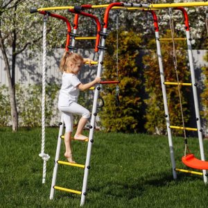 Plac zabaw Akrobata Plus ogród | Siatka Drążek Huśtawki Kosz 100kg 5