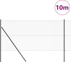 vidaXL Hexagon Fence Gray 1x10 m Stal 3