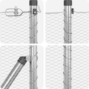 vidaXL Ogrodzenie w kształcie sześciokąta 0,6x50 m stal ocynkowana 2