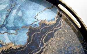 Taca dekoracyjna 46 cm czarno - złota Tulum 135948 5