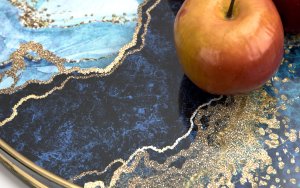 Taca dekoracyjna 46 cm czarno - złota Tulum 135948 8