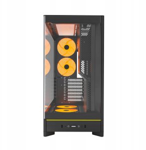 Montech HS02 PRO PC-Gehäuse, Midi-Tower, ATX, Tempered Glass, ARGB - schwarz 5