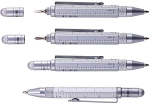 TROIKA Multitasking-Kugelschreiber LILIPUT TOOL PEN silber 2