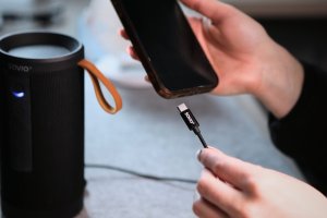 Kabel USB Savio USB-C - mini Jack 3.5 mm 1 m Czarny (Cl-187) 3