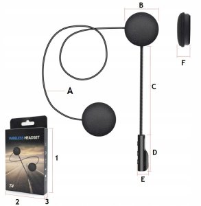 SŁUCHAWKI BLUETOOTH KASK MOTOCYKL DO KASKU MUZYKA ZESTAW SŁUCHAWKOWY 2