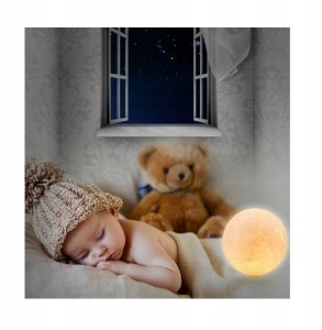 LAMPKA NOCNA 3D Księżyc 48cm MOONLIGHT RGB + pilot stojąca na biurko 12