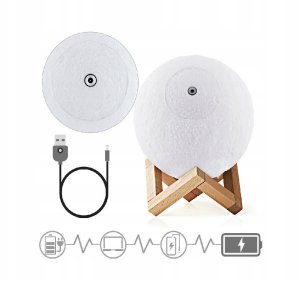 LAMPKA NOCNA 3D Księżyc 48cm MOONLIGHT RGB + pilot stojąca na biurko 4