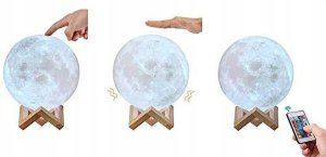 LAMPKA NOCNA 3D Księżyc 48cm MOONLIGHT RGB + pilot stojąca na biurko 7