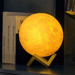 LAMPKA NOCNA 3D Księżyc 48cm MOONLIGHT RGB + pilot stojąca na biurko 10