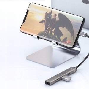 Adapter 4w1 HUB USB-C USB 2.0 Jack 3,5mm 3