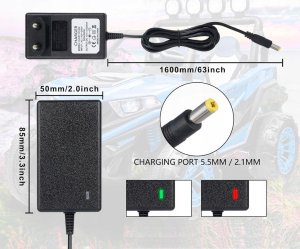 Ładowarka 12V 2000mA Do Auta na Akumulator z diodą LED Zasilacz adapter 2