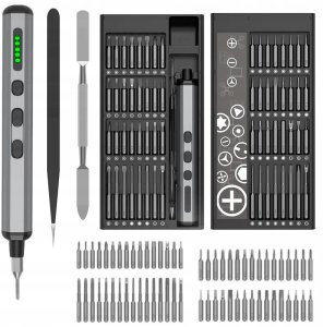 Elektryczny precyzyjny śrubokręt wkrętak z bitami metalowy 68 elementów 16