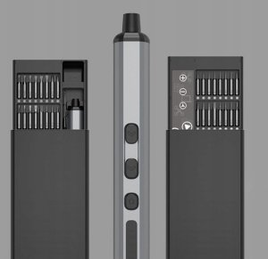 Elektryczny precyzyjny śrubokręt wkrętak z bitami metalowy 68 elementów 4