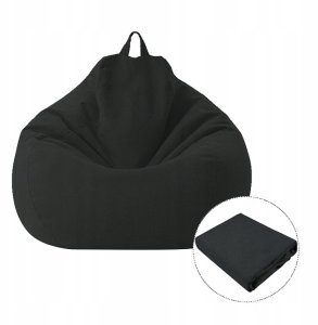 POKROWIEC NA PUFĘ PUF CZARNY 70x80cm 7