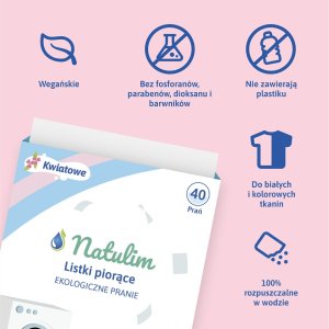 Natulim, Eko listki do prania, Kwiatowe, 40 sztuk 5