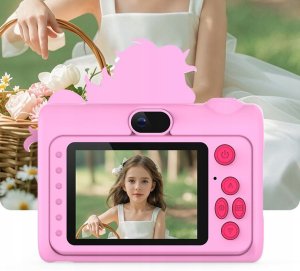 Aparat Cyfrowy 40mp Kamera Hd Obiektyw Selfie Dla Dziecka Gry Mp3 / Xrec H05 / Różowy Jednorożec 4