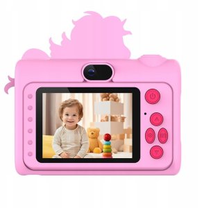 Aparat Cyfrowy 40mp Kamera Hd Obiektyw Selfie Dla Dziecka Gry Mp3 / Xrec H05 / Różowy Jednorożec 6