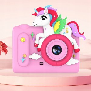 Aparat Cyfrowy 40mp Kamera Hd Obiektyw Selfie Dla Dziecka Gry Mp3 / Xrec H05 / Różowy Jednorożec 8