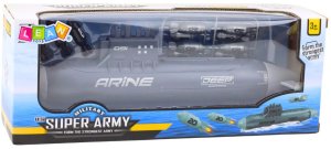 Statek Łódź Podwodna Strzelająca Torpedami Napęd Ciemnoszara 28cm LEAN Toys 3