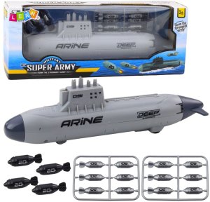 Statek Łódź Podwodna Strzelająca Torpedami Napęd Szara 28cm LEAN Toys 1