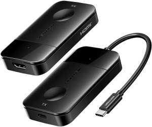 Bezprzewodowy transmiter / odbiornik Vention USB-C do HDMI 0.15m (czarny) 1
