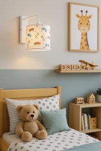 Kinkiet dziecięcy AUTKA | Lampa ścienna do pokoju chłopca 1xE27 1