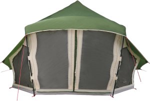 Namiot Rodzinny Tipi Zielony 10-osobowy Wodoodporny 11