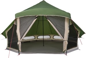 Namiot Rodzinny Tipi Zielony 10-osobowy Wodoodporny 4