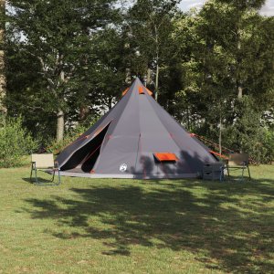 Rodzinny namiot Tipi Szary i Pomarańczowy Wodoodporny dla 12 osób 1