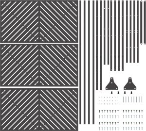 Panel ogrodzeniowy stalowy Czarny Stal Standardowy Trwały 5