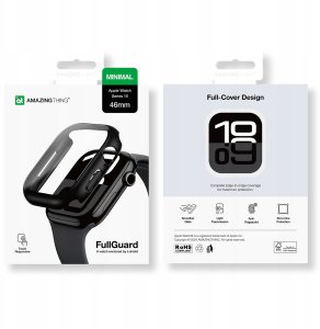 Etui ze szkłem hartowanym AMAZINGTHING Radix Glass do Apple Watch 46mm – czarne 10